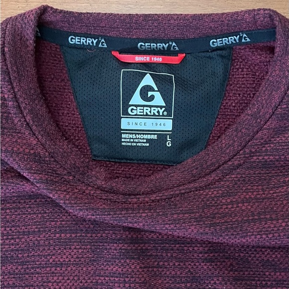 🔥 Gerry Men’s Maroon Textured Crewneck Sweatshirt Size L | Fall Winter Layering - Picture 8 of 9
